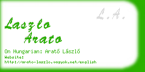 laszlo arato business card